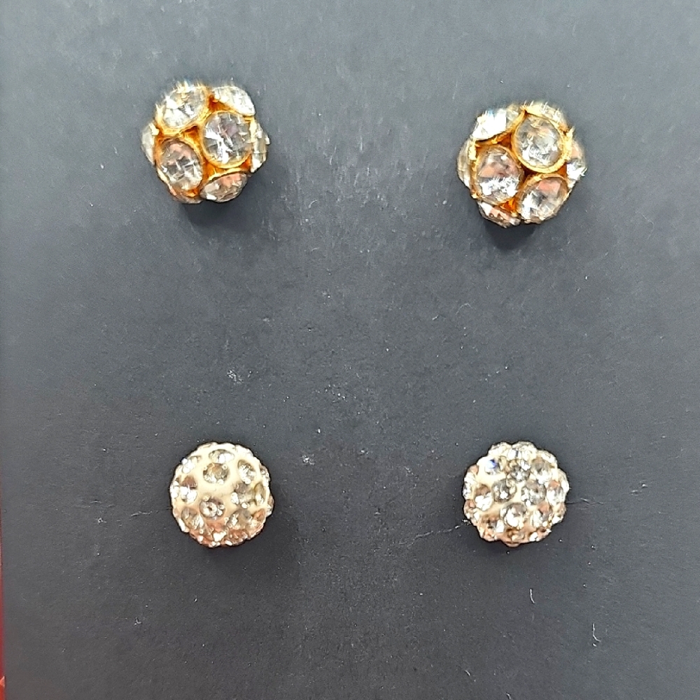 5/$25 - Pavè Crystal Goldtone and Silvertone Stud Earrings